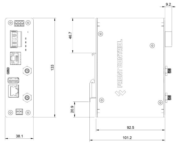 Внешние габариты FCU-3308P