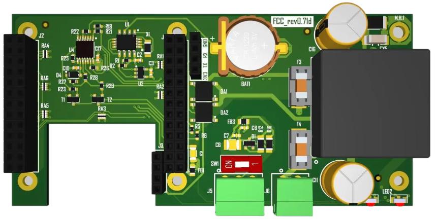 Вид сверху компактной платы FCC3308 на NAPI-C