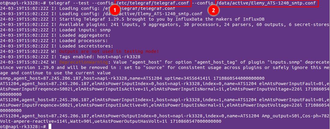 Тестирование Telegraf в ручном режиме